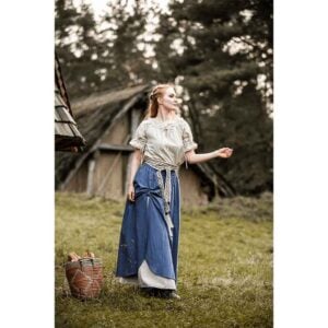 Elise Medieval Layered Skirt - Blue/Natural