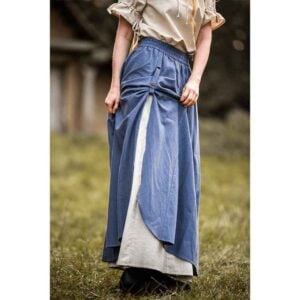 Elise Medieval Layered Skirt - Blue/Natural