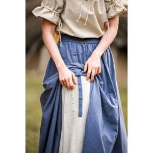 Elise Medieval Layered Skirt - Blue/Natural