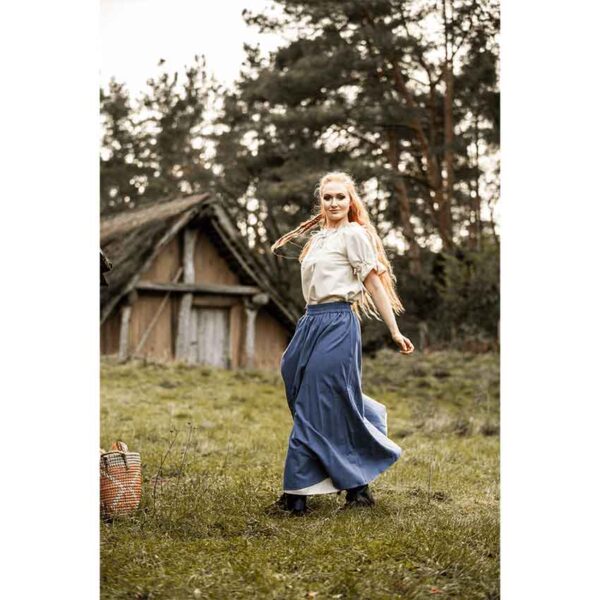 Elise Medieval Layered Skirt - Blue/Natural