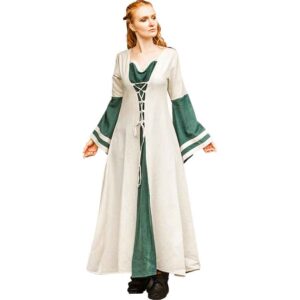 Dorothea Medieval Dress - Natural/Green