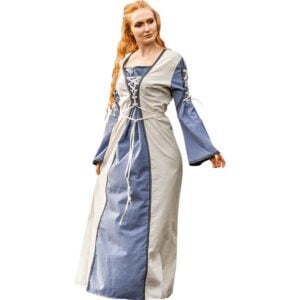 Amalia Medieval Dress - Natural/Blue