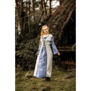 Amalia Medieval Dress - Natural/Blue