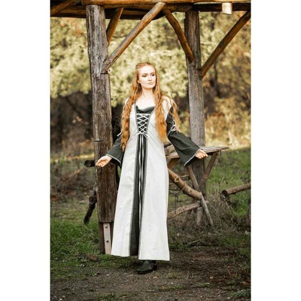 Amalia Medieval Dress - Natural/Green