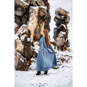 Anna Linen Viking Dress - Dove Blue
