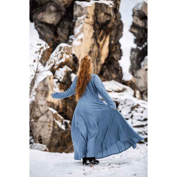 Anna Linen Viking Dress - Dove Blue