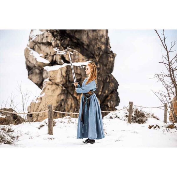Anna Linen Viking Dress - Dove Blue