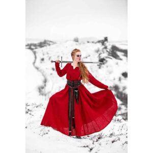 Anna Linen Viking Dress - Red