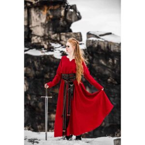 Anna Linen Viking Dress - Red