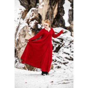 Anna Linen Viking Dress - Red