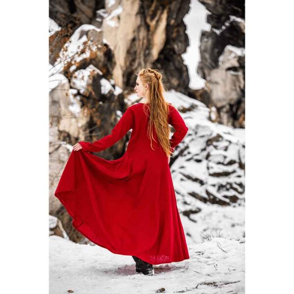 Anna Linen Viking Dress - Red