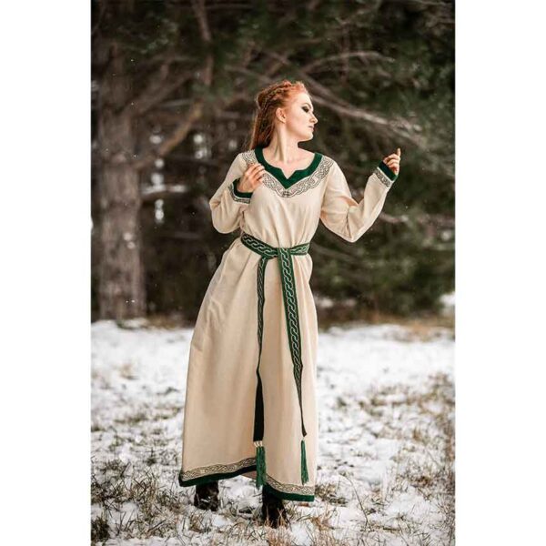 Lagertha Viking Dress – Natural/Green