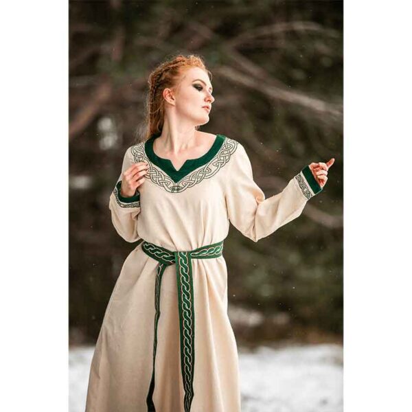Lagertha Viking Dress – Natural/Green