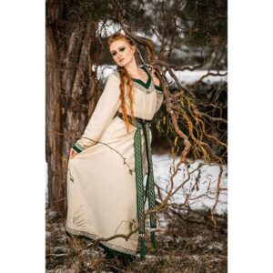 Lagertha Viking Dress – Natural/Green