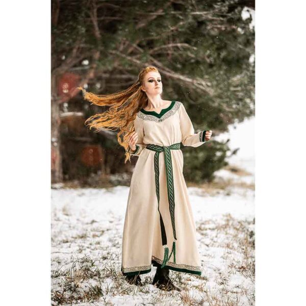 Lagertha Viking Dress – Natural/Green