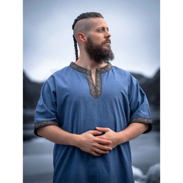 Richard Short Sleeve Viking Tunic - Dove Blue