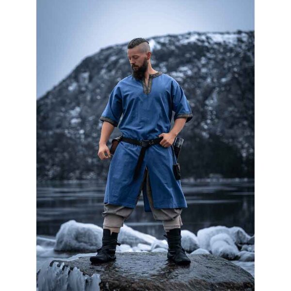 Richard Short Sleeve Viking Tunic - Dove Blue