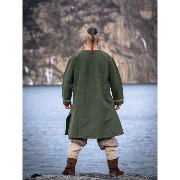 Snorri Urnes Embroidered Viking Tunic - Green