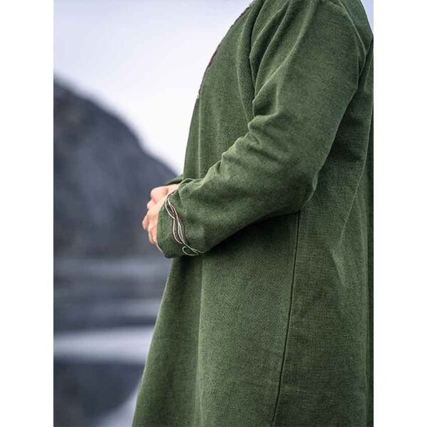Snorri Urnes Embroidered Viking Tunic - Green