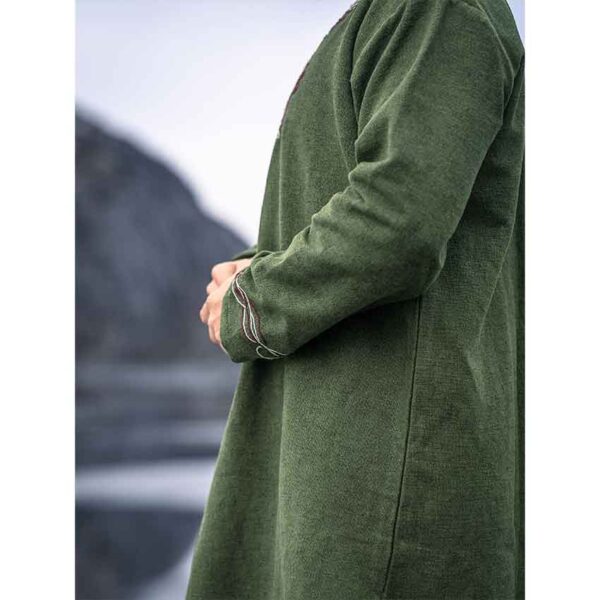 Snorri Urnes Embroidered Viking Tunic - Green