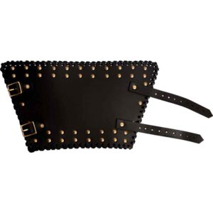 Audric Medieval Leather Bracers - Black