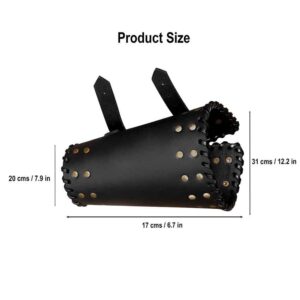Audric Medieval Leather Bracers - Black