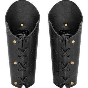 Hero's Leather Bracers - Black