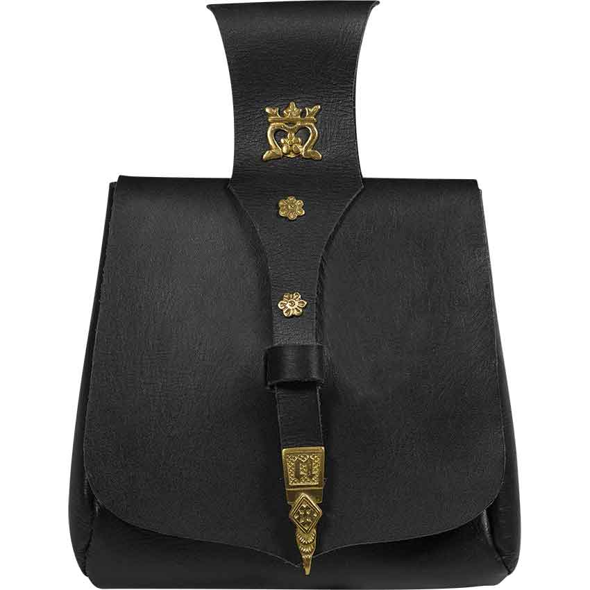 King's Courtier Leather Belt Pouch - Black