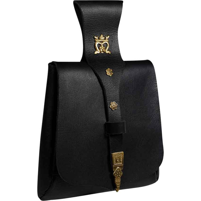King's Courtier Leather Belt Pouch - Black
