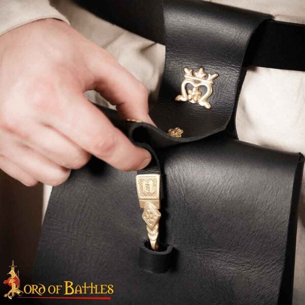 King's Courtier Leather Belt Pouch - Black