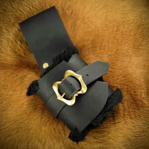 Fur Lined Leather Sword Frog - Black