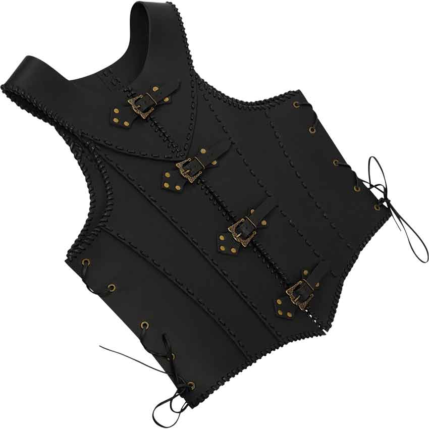 The Lady Warrior Leather Corset - Black