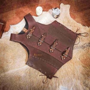 The Lady Warrior Leather Corset - Brown