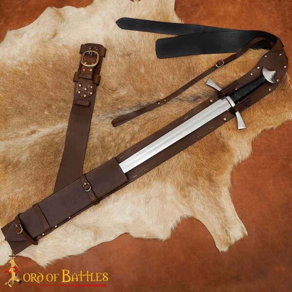 Adventurer's Sword Back Baldric - Brown