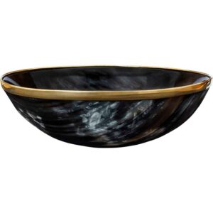 Horn Bowl with Brass Rim