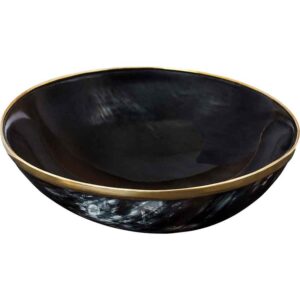 Horn Bowl with Brass Rim