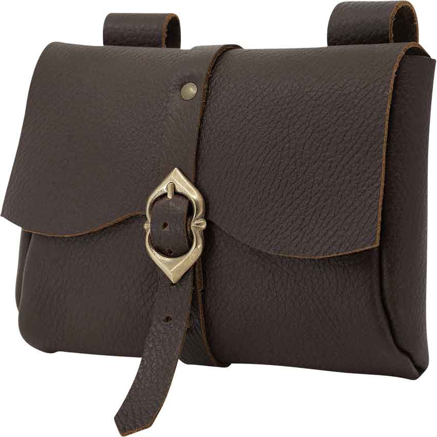 Messenger's Medieval Leather Belt Pouch - Brown