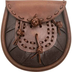 Medieval Sporran Bag with Tied Tassels - Brown