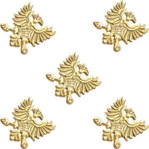 Brass Heraldic Eagle Belt Studs - Set of 5