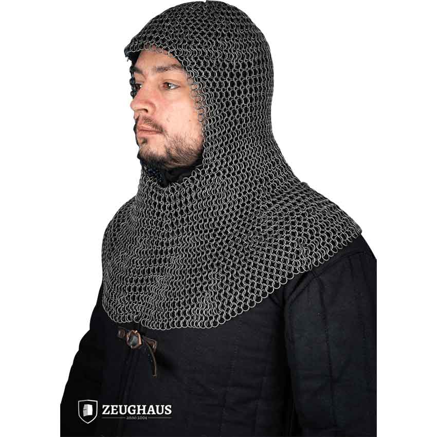 Steel Chainmail Coif - 9mm Round Rings