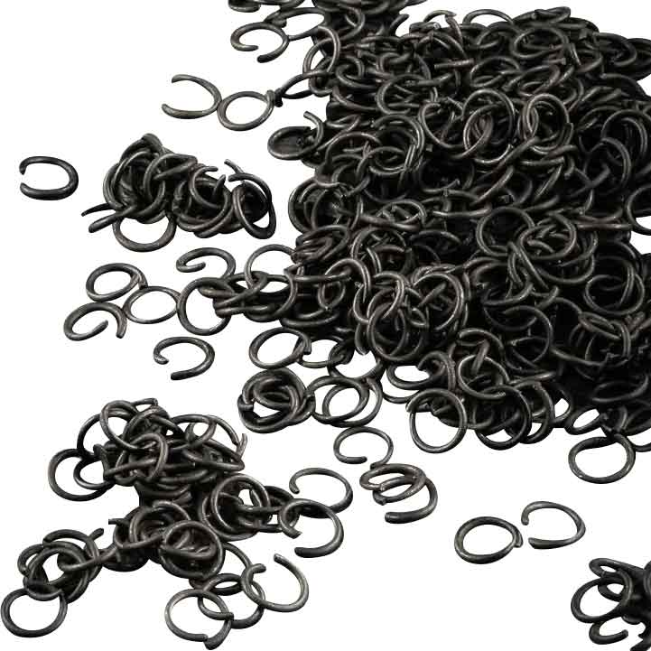 Blackened 10mm Round Chainmail Rings