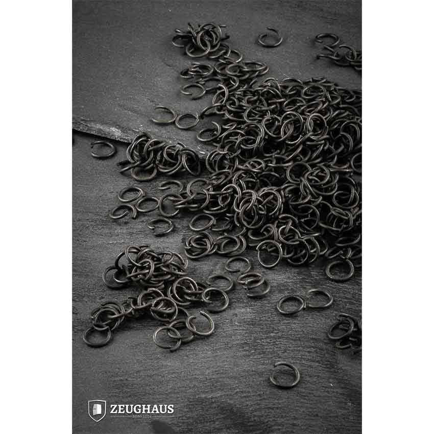 Blackened 10mm Round Chainmail Rings