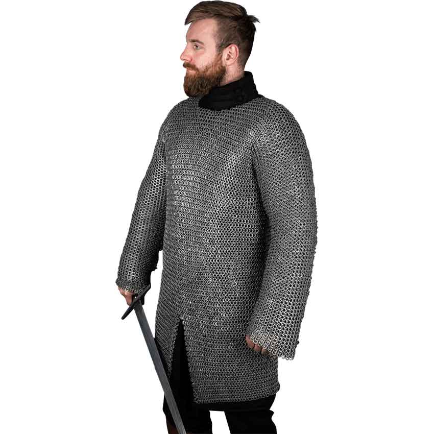 Riveted Steel Chainmail Hauberk - 9mm Flat Rings