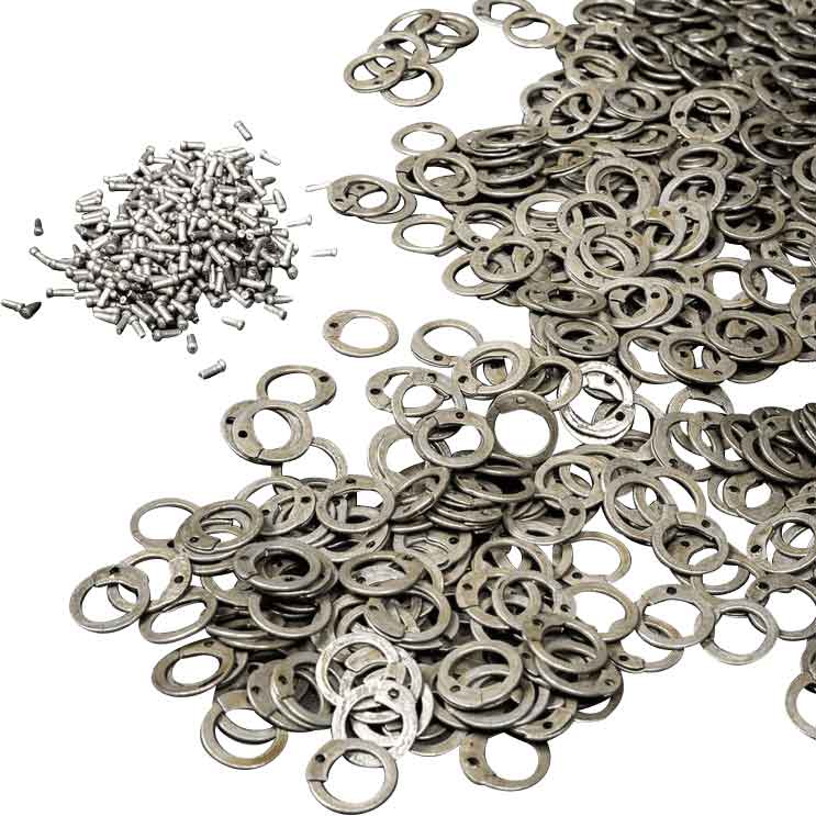 9mm Flat Steel Chainmail Rings with Rivets