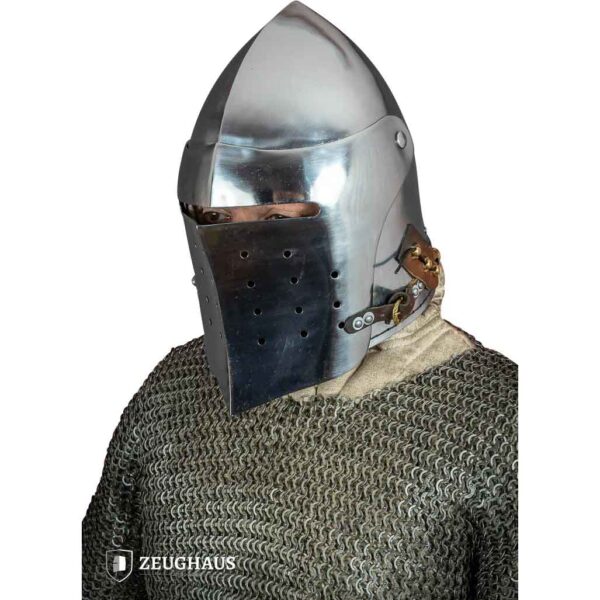 Full Visor Bascinet Helmet - Polished