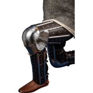 Steel and Leather Splinted Leg Armor - Brown