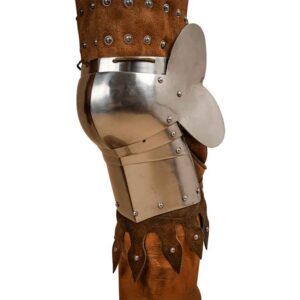 Steel and Suede Splinted Leg Armor - Brown