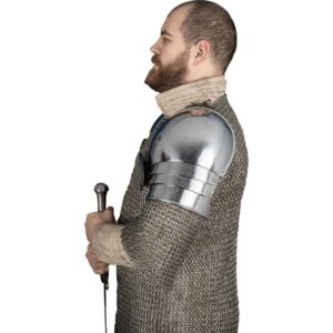15th Century Pauldrons with Besagew - Polished