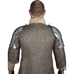 15th Century Pauldrons with Besagew - Polished