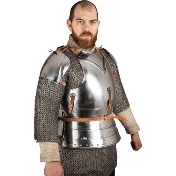 15th Century Pauldrons with Besagew - Polished